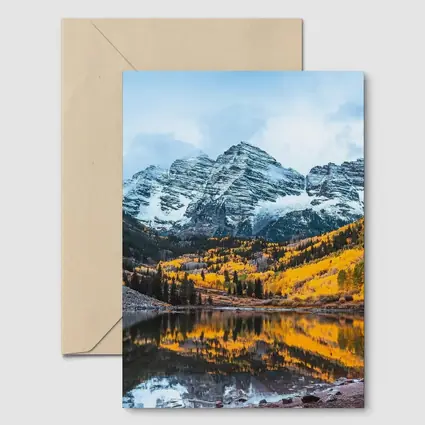 Maroon Bells Snow Autumn Lake Reflection