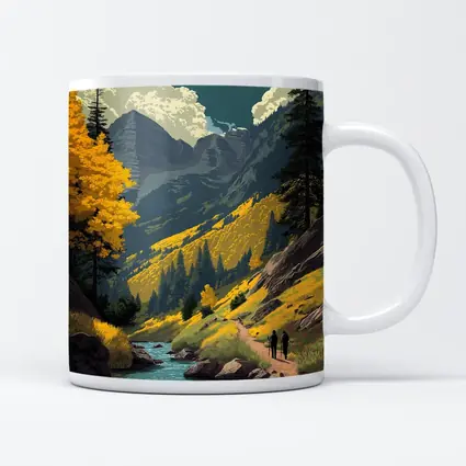 Maroon Bells Colorado Retro Travel Art