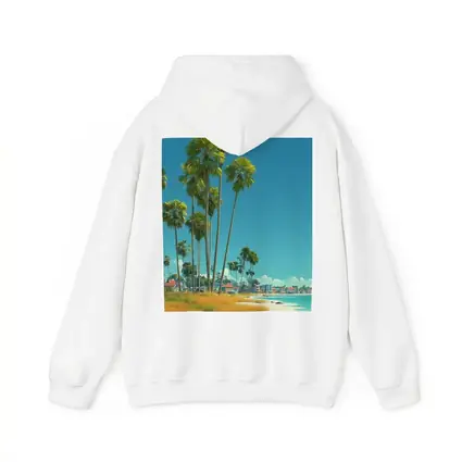 Tropical Beach Palm Trees Clear Blue Sky