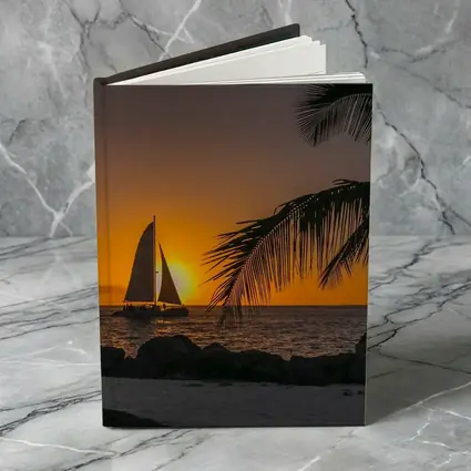 Sailboat Silhouette Golden Ocean Sunset Palm