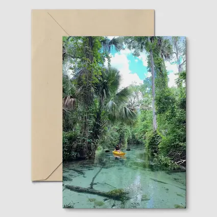 Kayaking Through Lush Florida Spring River