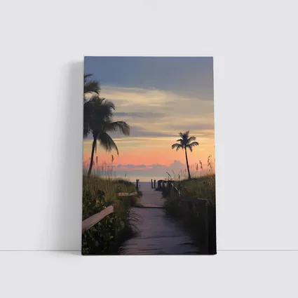 Tropical Boardwalk Path to Beach Sunset