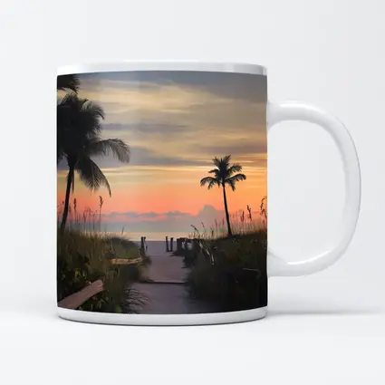 Tropical Boardwalk Path to Beach Sunset