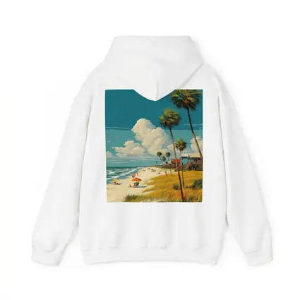 Florida Beach Palm Trees Retro Travel Art
