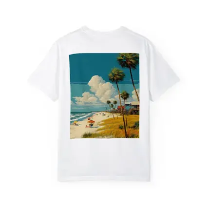 Florida Beach Palm Trees Retro Travel Art