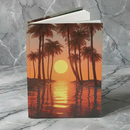 Tropical Palm Trees Sunset Ocean Reflection