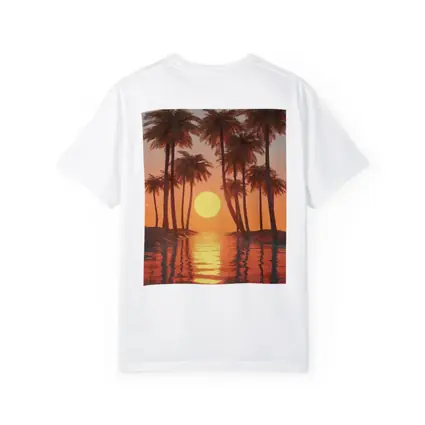 Tropical Palm Trees Sunset Ocean Reflection