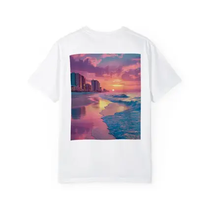 Pink Sunset Beach Ocean Waves Coastal View