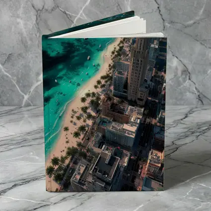 Miami Beach Aerial City Skyline View