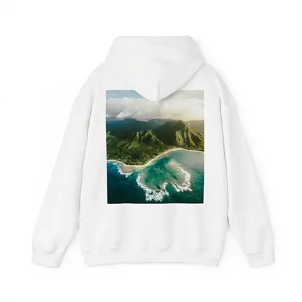 Aerial Hawaii Tropical Beach Green Mountains