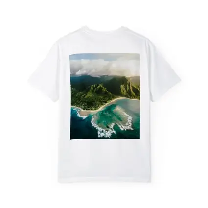 Aerial Hawaii Tropical Beach Green Mountains