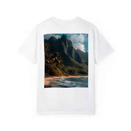 Tropical Beach With Dramatic Mountain Backdrop