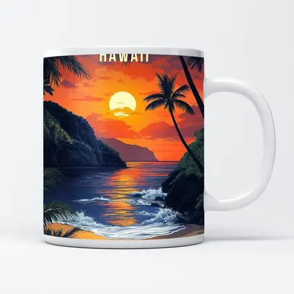 Aloha Hawaii Tropical Beach Sunset Art