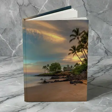 Hawaii Beach Sunset Palm Trees Golden Sky