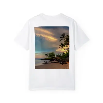 Hawaii Beach Sunset Palm Trees Golden Sky