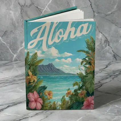 Aloha Hawaii Tropical Hibiscus Ocean Retro Art
