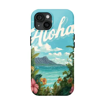 Aloha Hawaii Tropical Hibiscus Ocean Retro Art