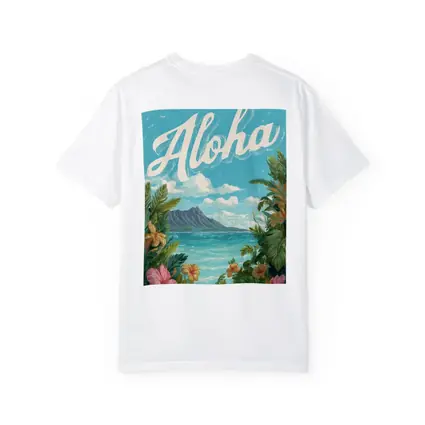Aloha Hawaii Tropical Hibiscus Ocean Retro Art