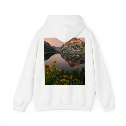 Mountain Lake Reflection Sunset Yellow Wildflowers