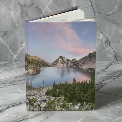 Alpine Lake Mountain Sunset Pink Sky