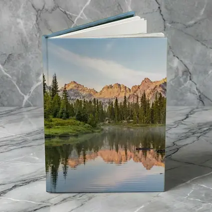 Mountain Lake Reflection Pine Forest Morning