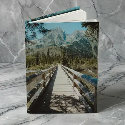 Wooden Bridge Mountain Forest Path View