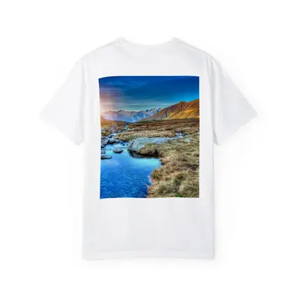 Mountain Stream Sunrise Alpine Valley Landscape