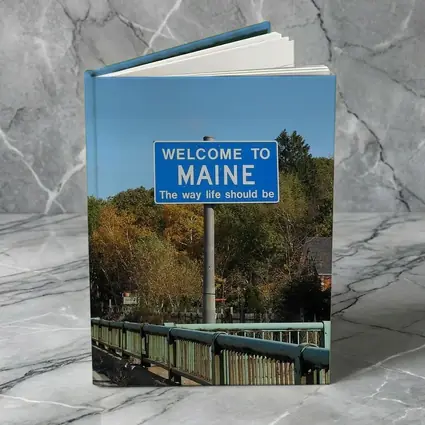 Welcome To Maine Sign Autumn Trees