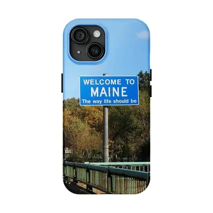 Welcome To Maine Sign Autumn Trees