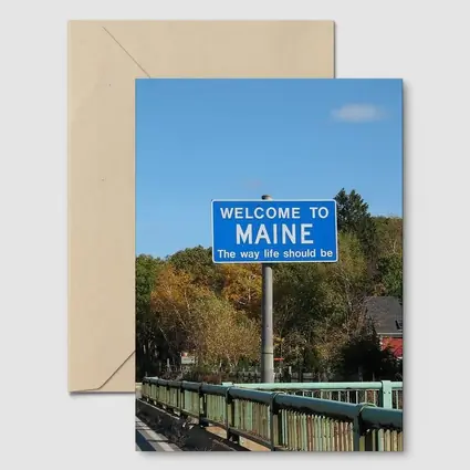 Welcome To Maine Sign Autumn Trees