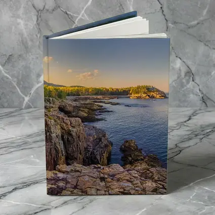 Rocky Coastal Cliffs at Golden Hour Sunset