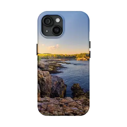Rocky Coastal Cliffs at Golden Hour Sunset