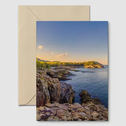 Rocky Coastal Cliffs at Golden Hour Sunset