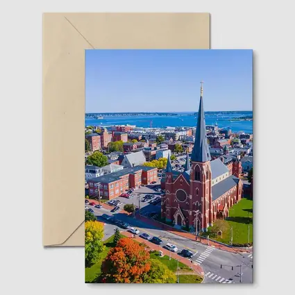 Portland Maine Aerial City Harbor View