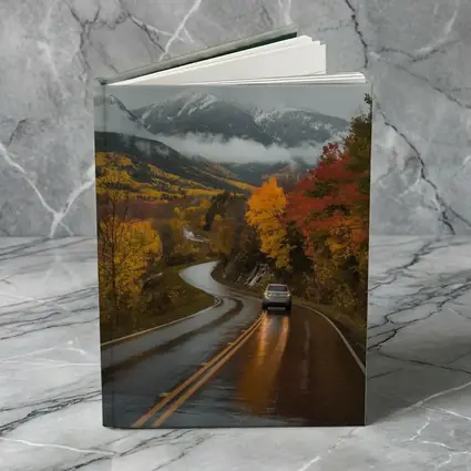 Rainy Mountain Road Autumn Forest Drive
