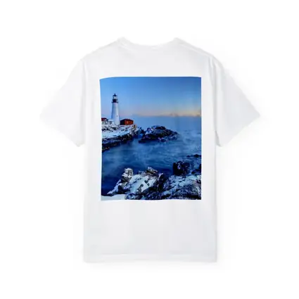 Portland Head Lighthouse Snowy Winter Coastal Scene