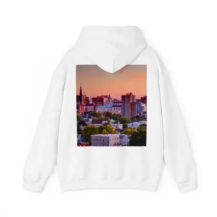 Portland Maine Skyline at Pink Sunset