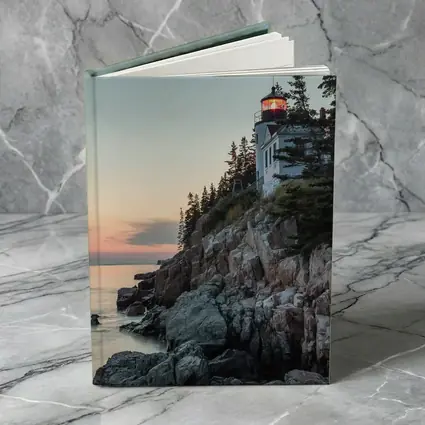 Bass Harbor Lighthouse Rocky Cliffs Sunset