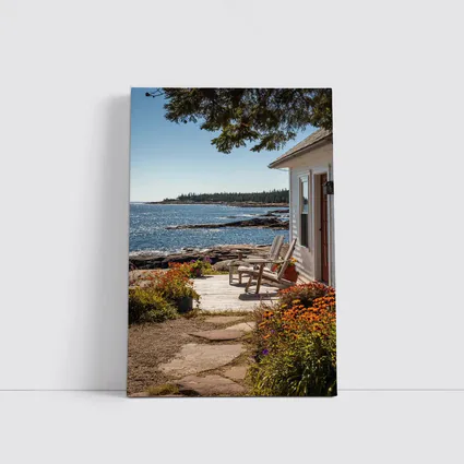 Coastal Cottage Porch Rocky Ocean Shoreline