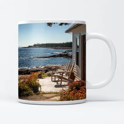 Coastal Cottage Porch Rocky Ocean Shoreline