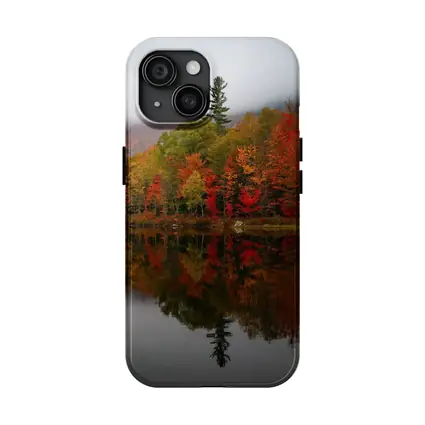 Autumn Forest Reflection Misty Lake Scene