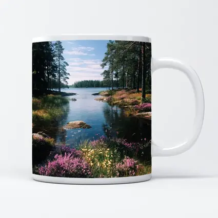 Nordic Lake Shore Wild Heather Flowers