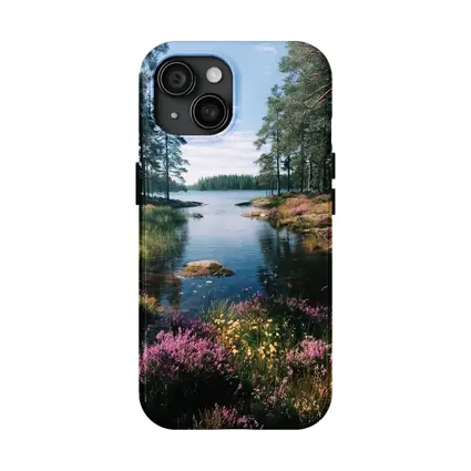 Nordic Lake Shore Wild Heather Flowers