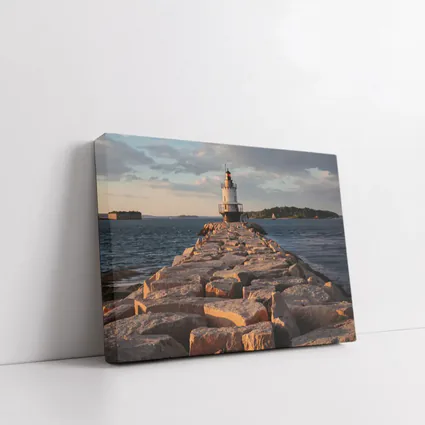 Spring Point Ledge Lighthouse Rocky Breakwater Maine