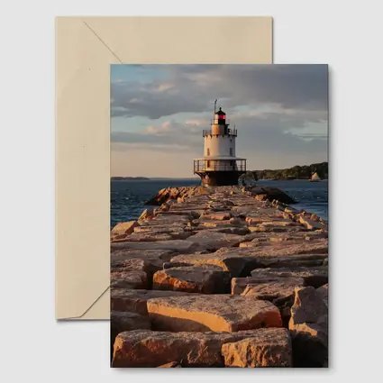 Spring Point Ledge Lighthouse Rocky Breakwater Maine