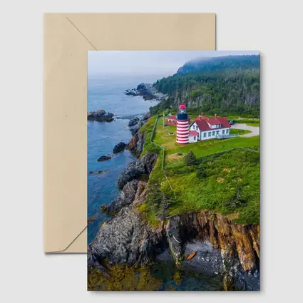 West Quoddy Head Lighthouse Rocky Maine Coast
