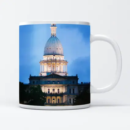 Michigan State Capitol Building Blue Dusk Sky