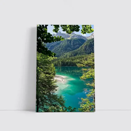 Turquoise Alpine Lake Mountain Forest View