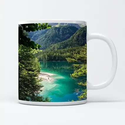 Turquoise Alpine Lake Mountain Forest View
