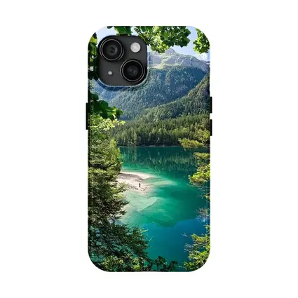 Turquoise Alpine Lake Mountain Forest View